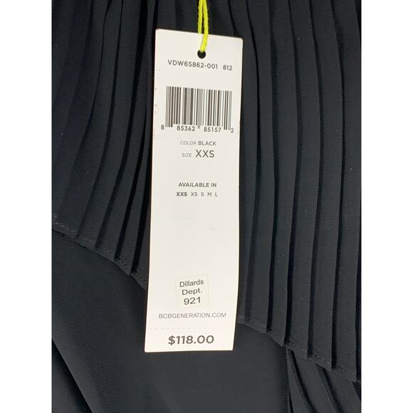 BCBGeneration Women's Strapless Ruffle Tube Dress Black Mini Size XXS Cocktail - Picture 10 of 12